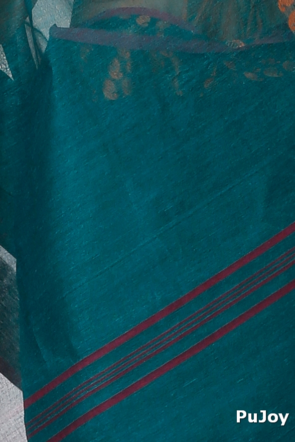 Green Pure Cotton Lilan Tant Saree (1426)