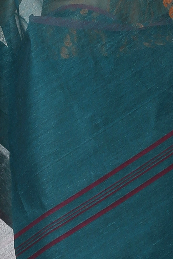 Green Pure Cotton Lilan Tant Saree (1426)