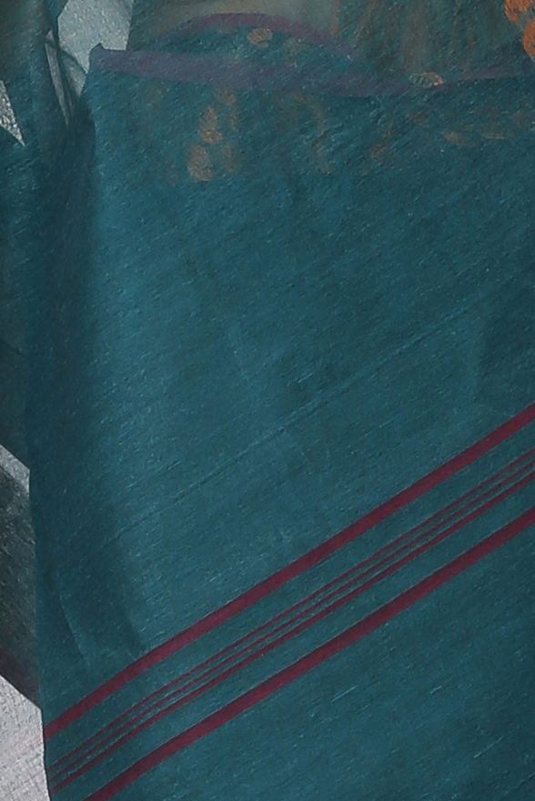 Green Pure Cotton Lilan Tant Saree (1426)