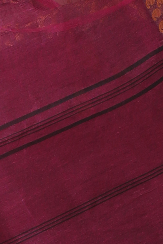 Maroon Pure Cotton Lilan Tant Saree (1427)