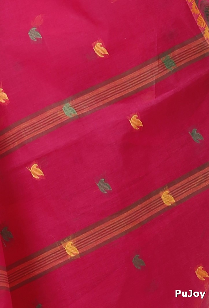 Red Pure Cotton Leron Tant Saree (1433)