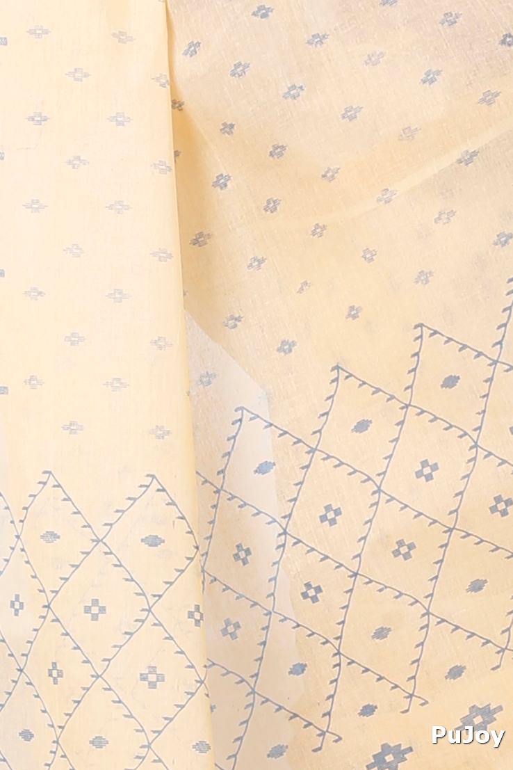 Off White Pure Cotton Luvya Tant Saree Print (1438)