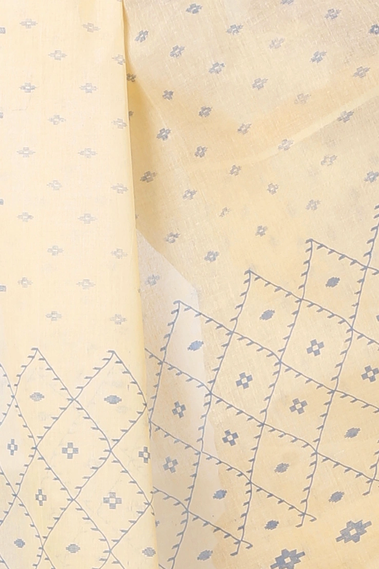 Off White Pure Cotton Luvya Tant Saree Print (1438)