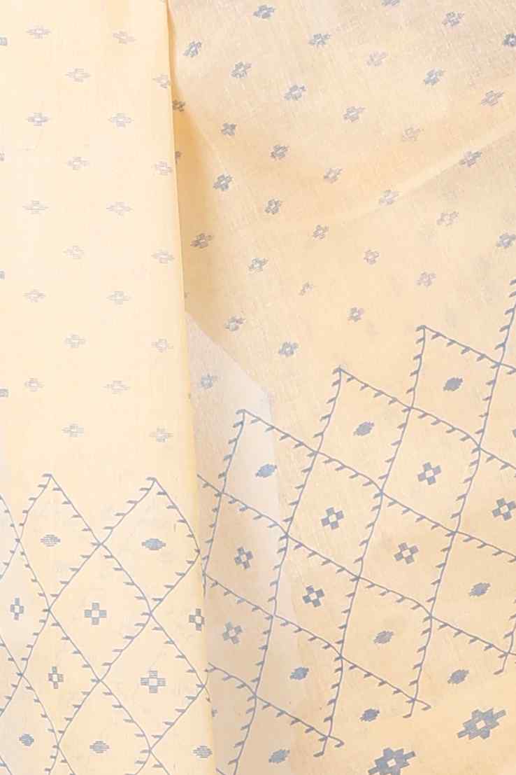 Off White Pure Cotton Luvya Tant Saree Print (1438)