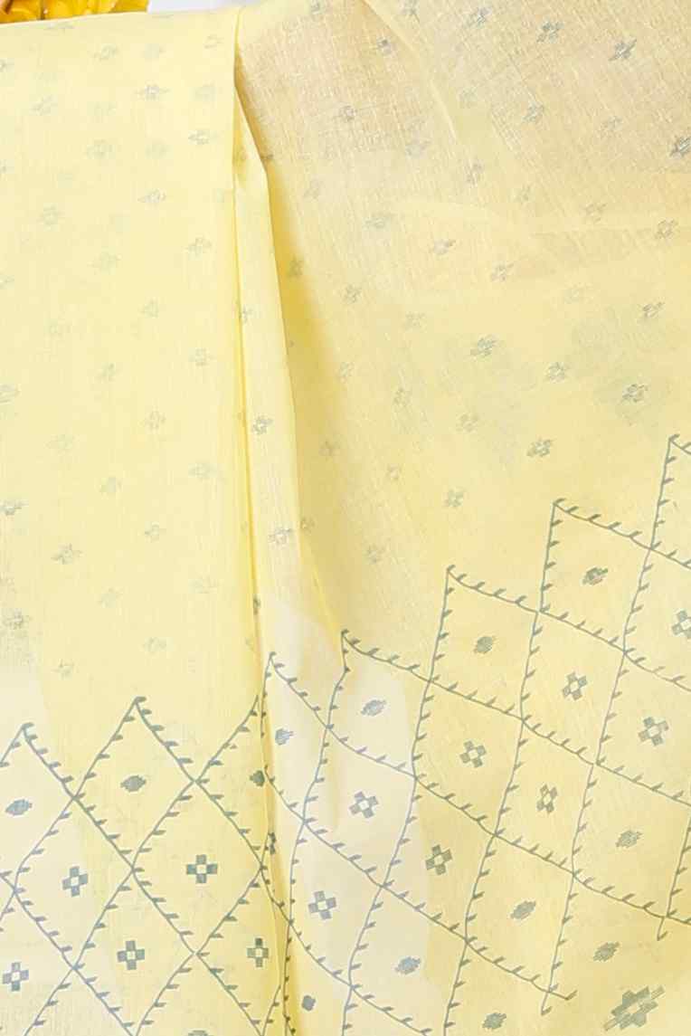 Yellow Pure Cotton Luvya Tant Saree Print (1439)