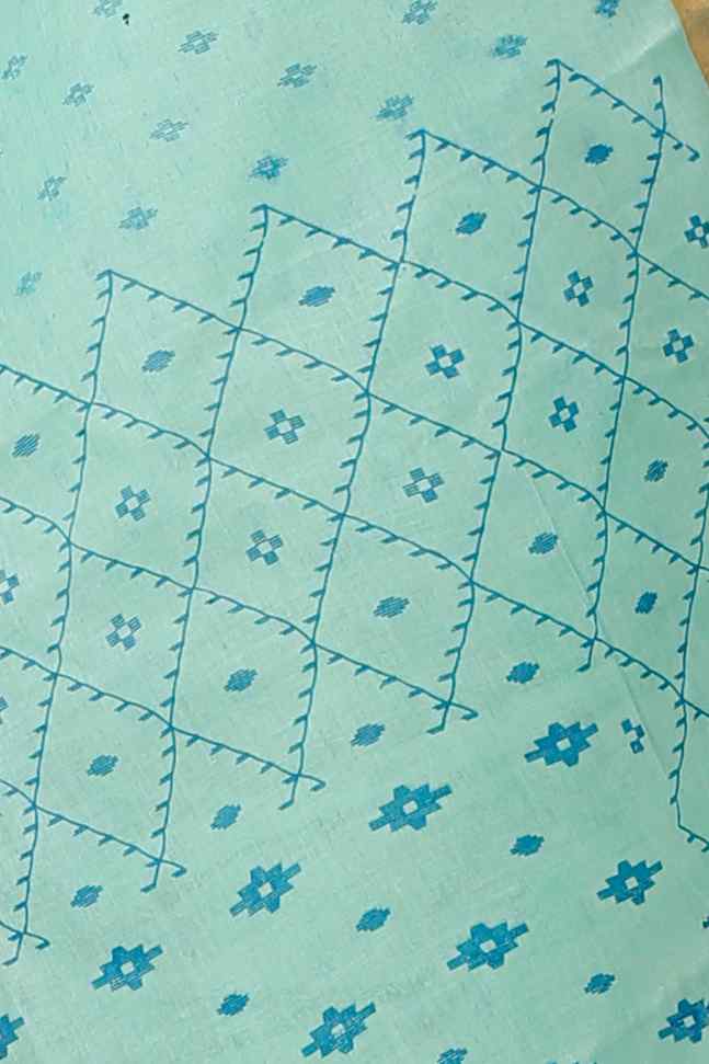 Cyan Pure Cotton Luvya Tant Saree Print (1441)