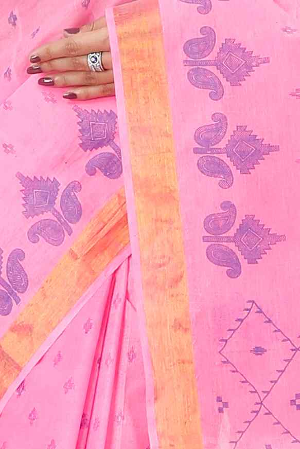 Pink Pure Cotton Luvya Tant Saree Print (1443)