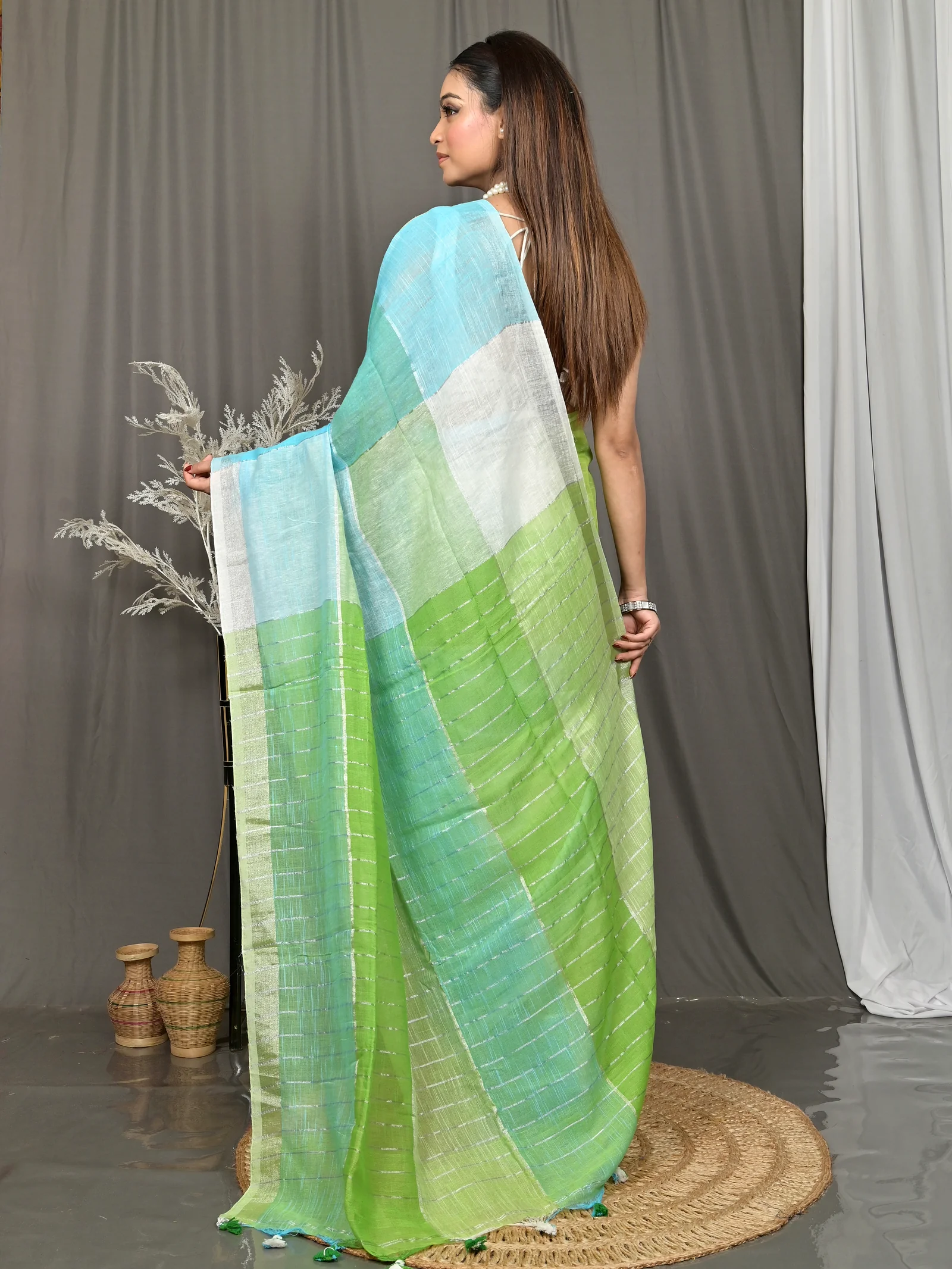 Multi-Coloured Cotton Souvon Handloom Saree  (145)