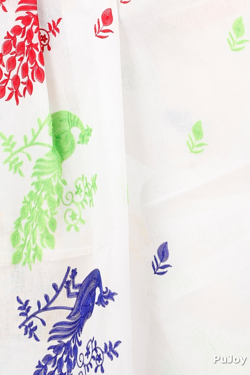 Multi-Coloured Pure Cotton Leo Tant Embroidery (1452)