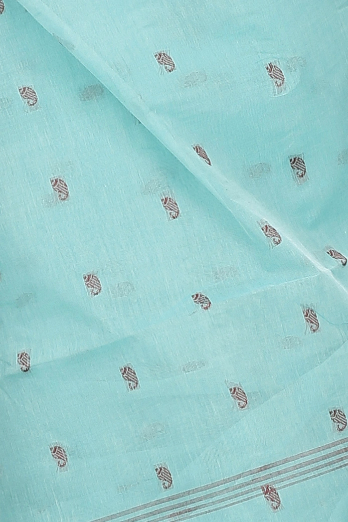 See Green Pure Cotton Epto Shonko Tant Saree (1475)