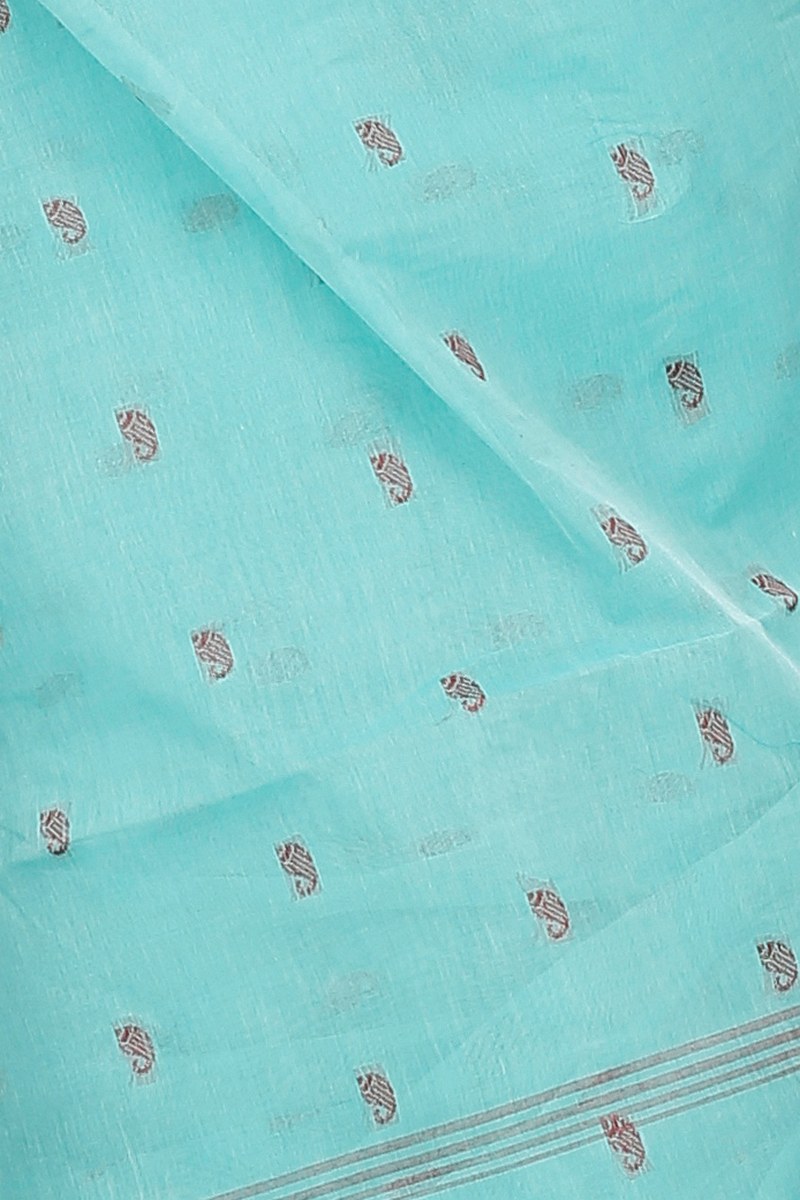 See Green Pure Cotton Epto Shonko Tant Saree (1475)
