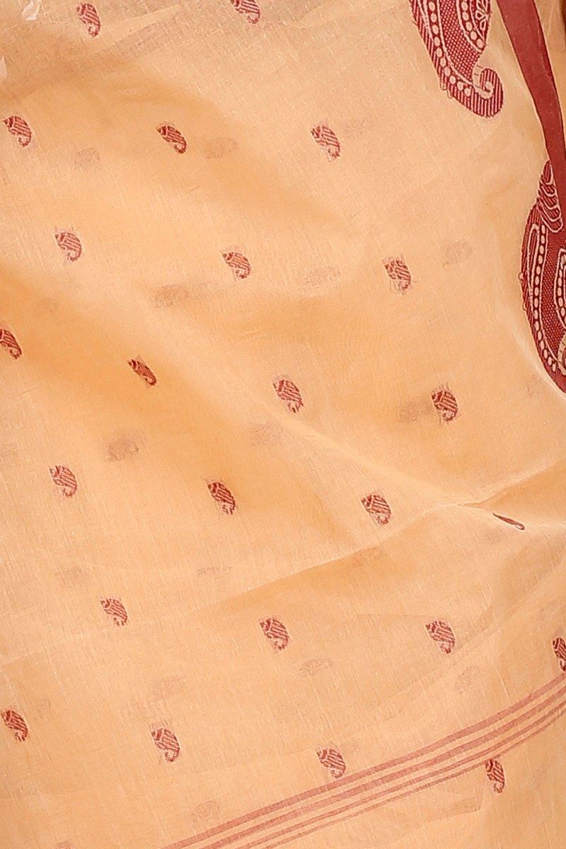 Cream Pure Cotton Epto Shonko Tant Saree (1476)
