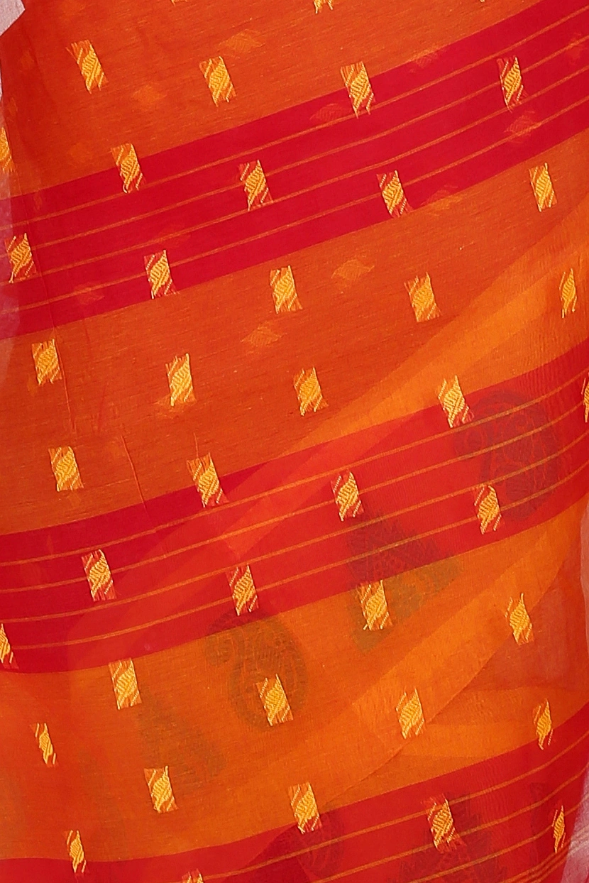 Red Pure Cotton Emma Border Tant Saree (1485)