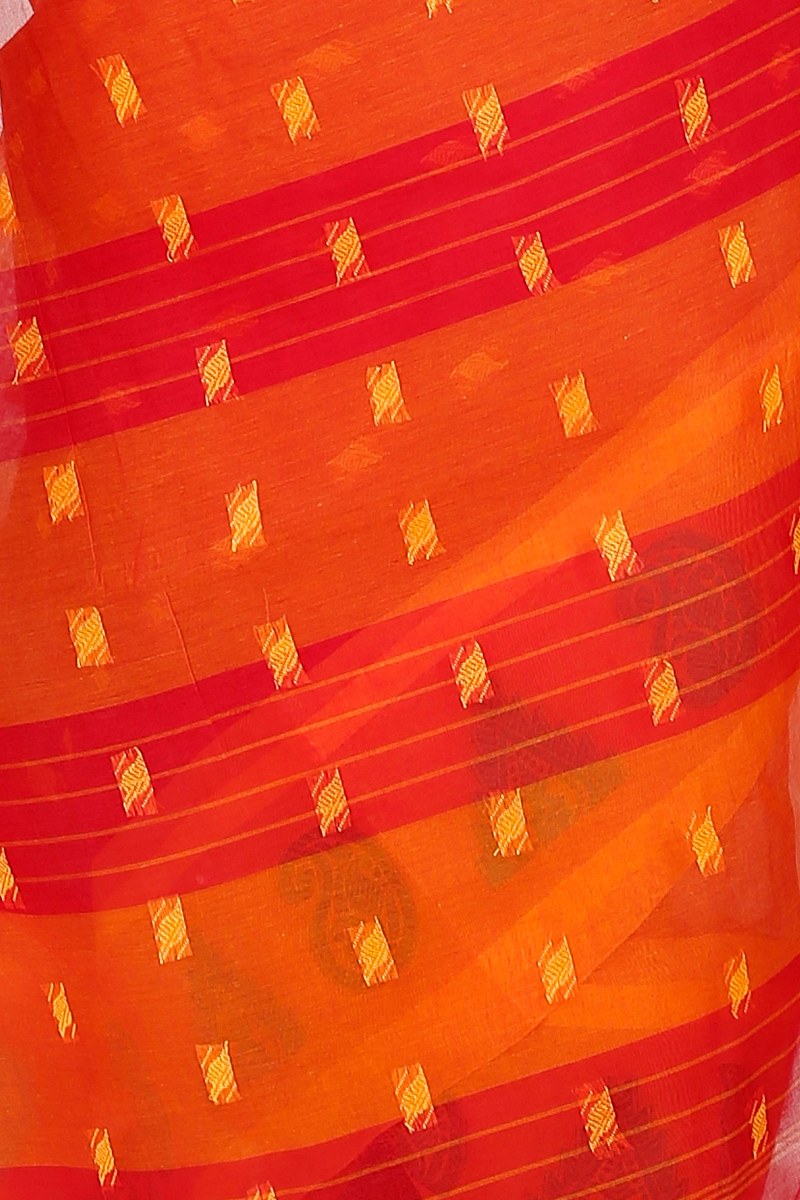 Red Pure Cotton Emma Border Tant Saree (1485)