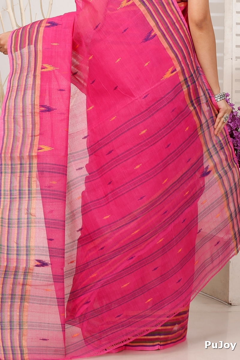 Pink Pure Cotton mena Tant Saree (1521)