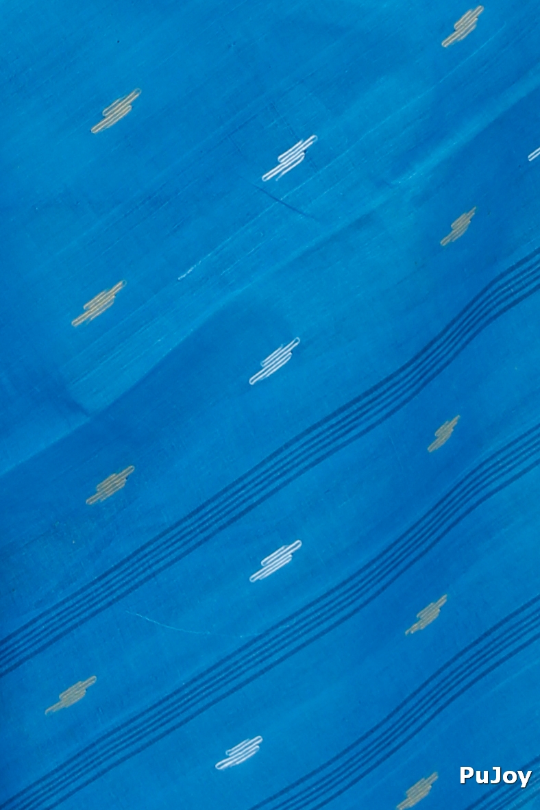 Light Blue Pure Cotton mena Tant Saree (1522)