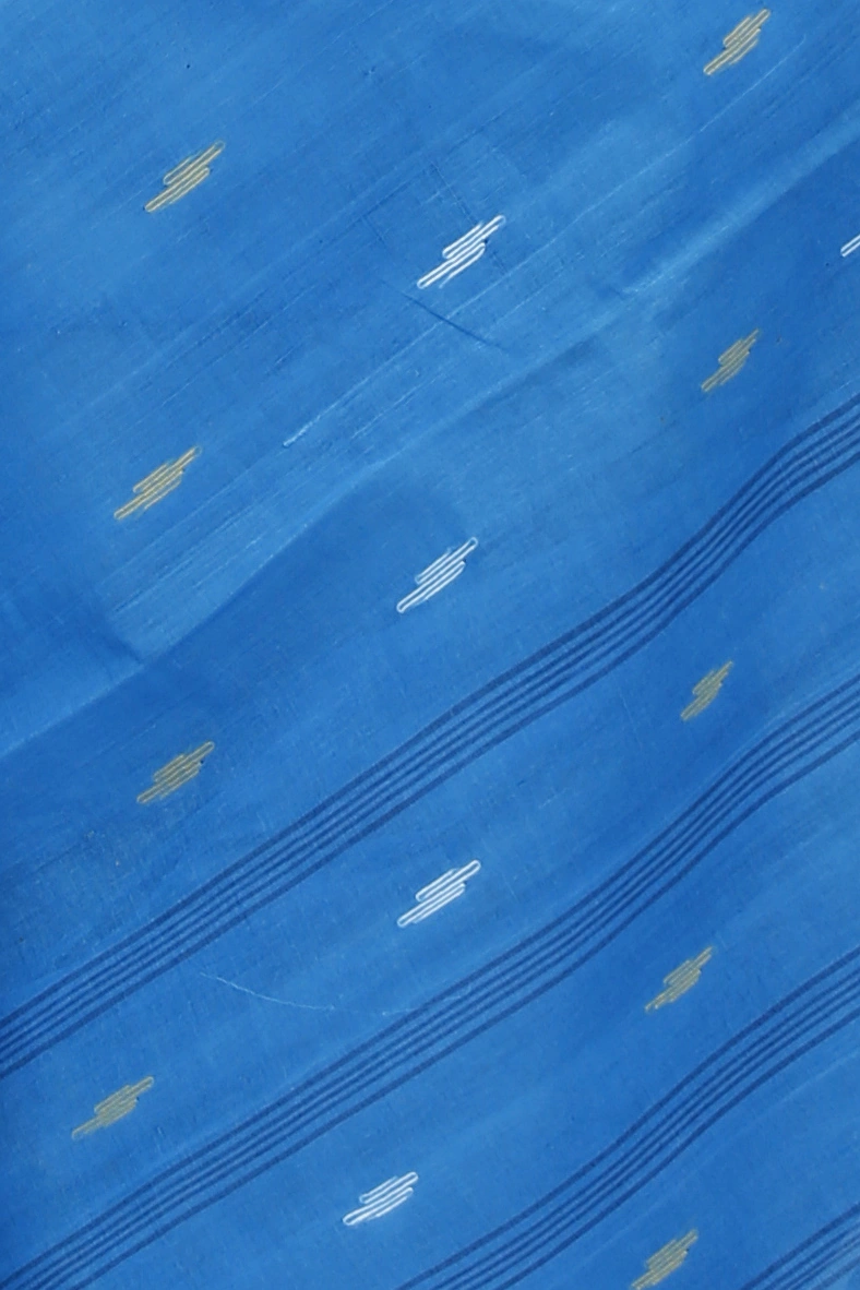 Light Blue Pure Cotton mena Tant Saree (1522)