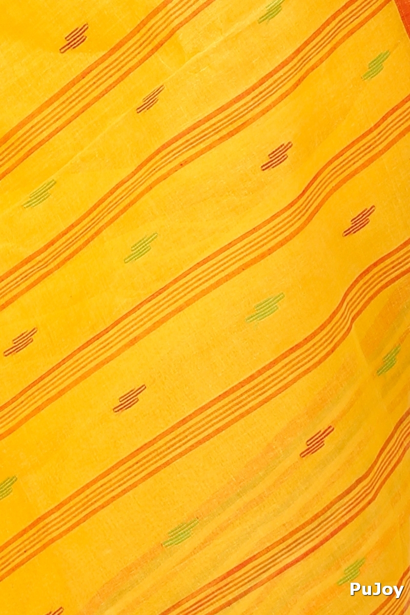 Yellow Pure Cotton mena Tant Saree (1524)