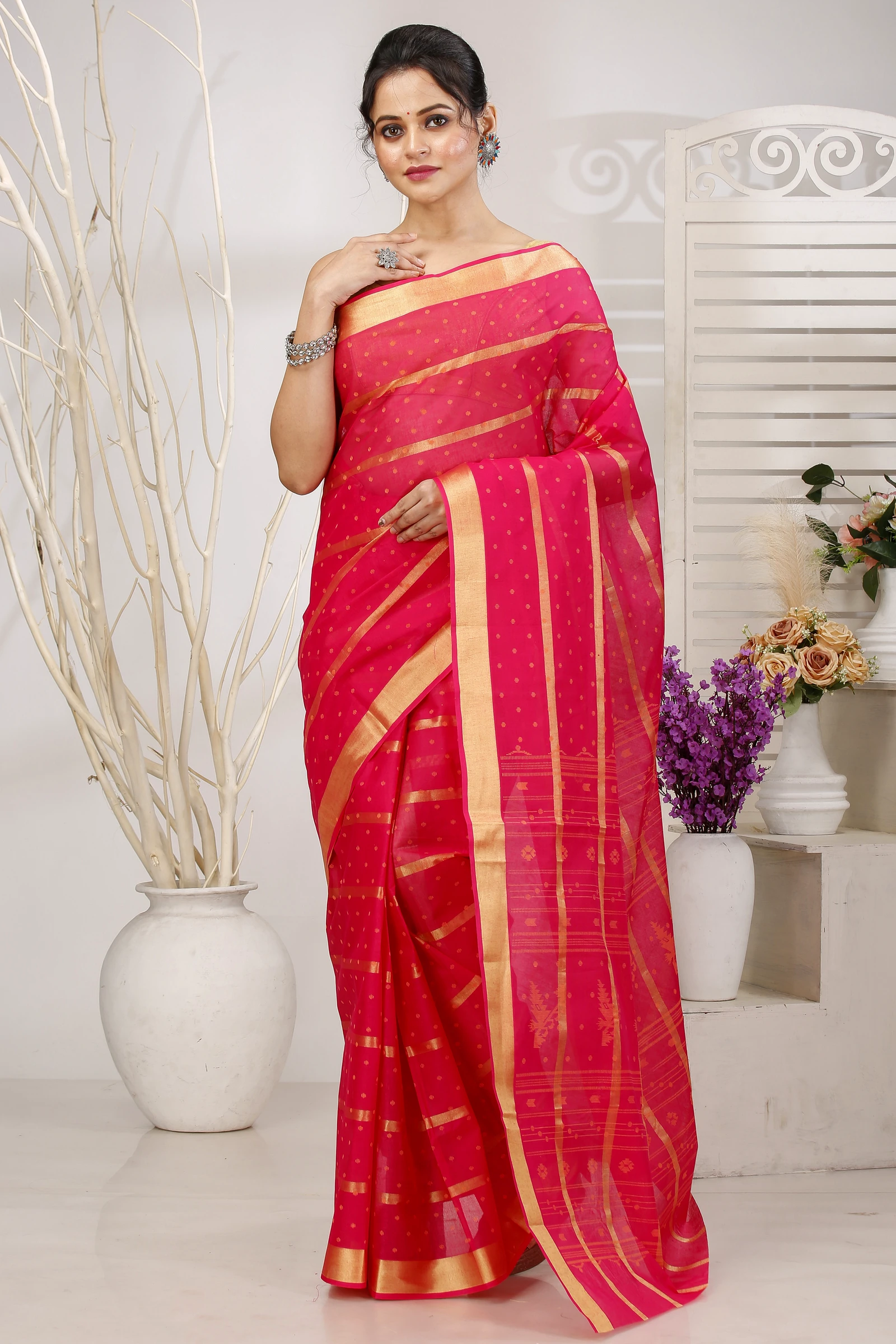 Rani Pure Cotton Mera Tant Saree (1529)