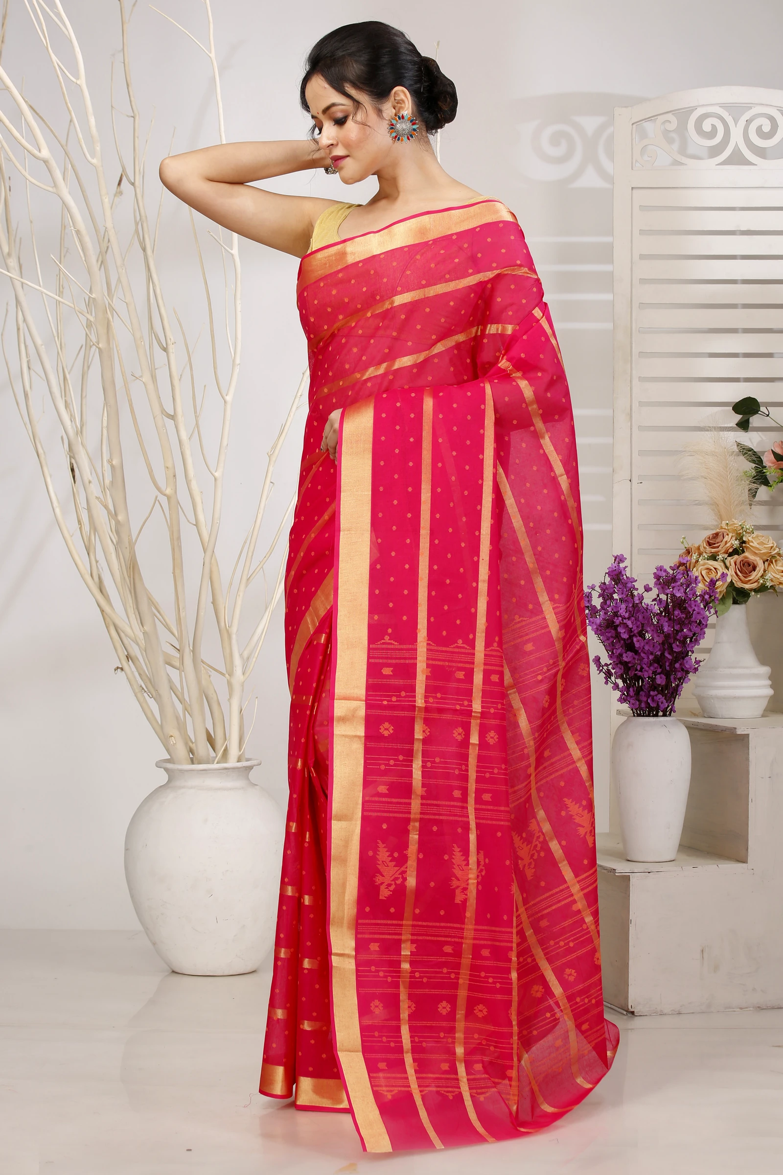 Rani Pure Cotton Mera Tant Saree (1529)