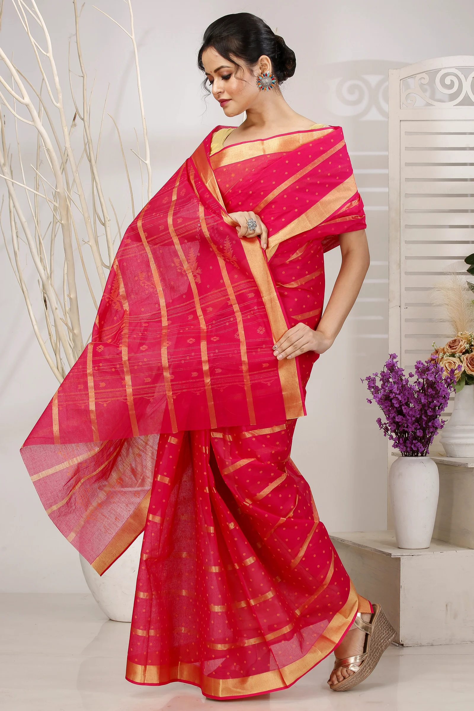 Rani Pure Cotton Mera Tant Saree (1529)