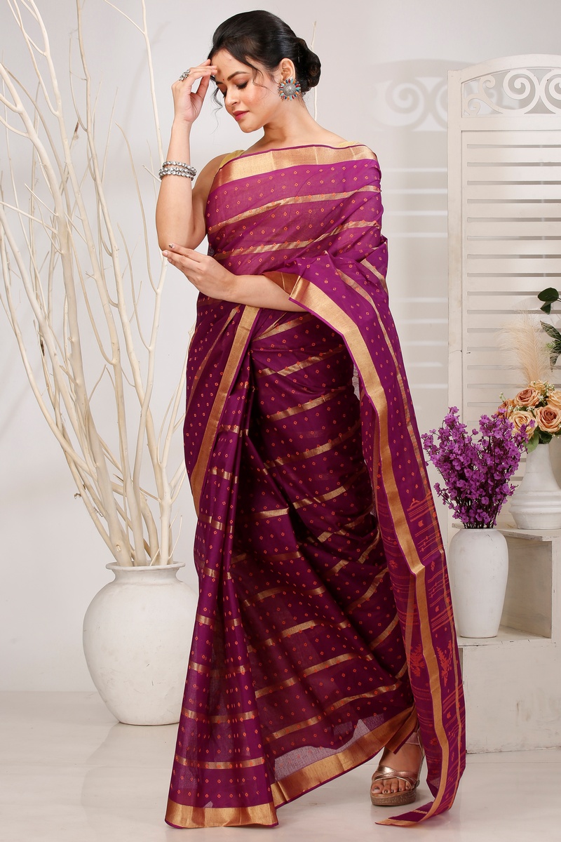 Parpel Pure Cotton Mera Tant Saree (1530)