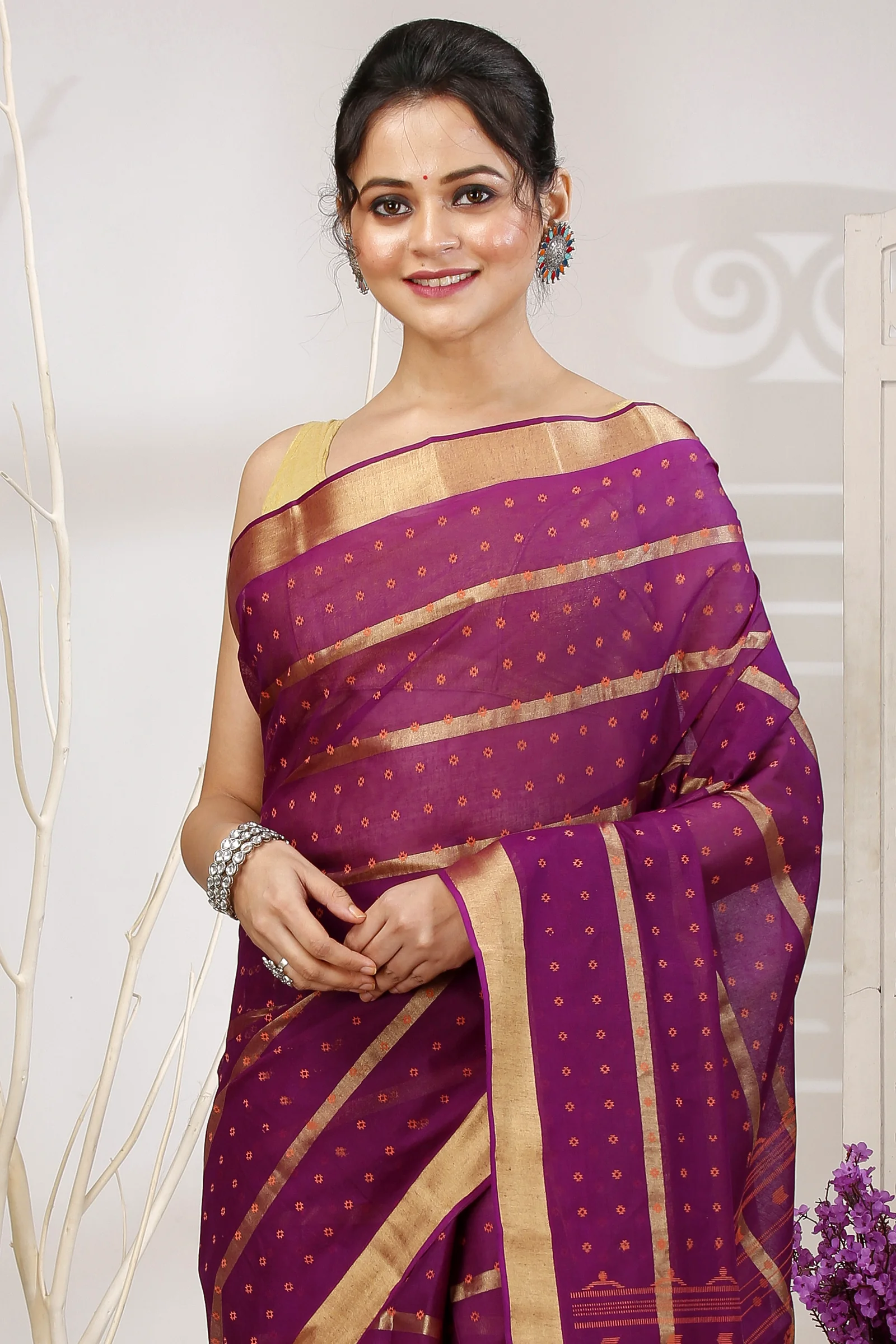 Parpel Pure Cotton Mera Tant Saree (1530)