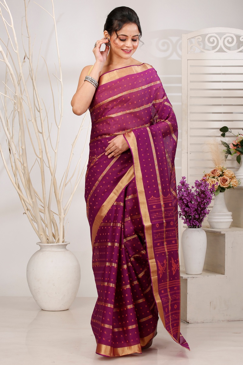 Parpel Pure Cotton Mera Tant Saree (1530)