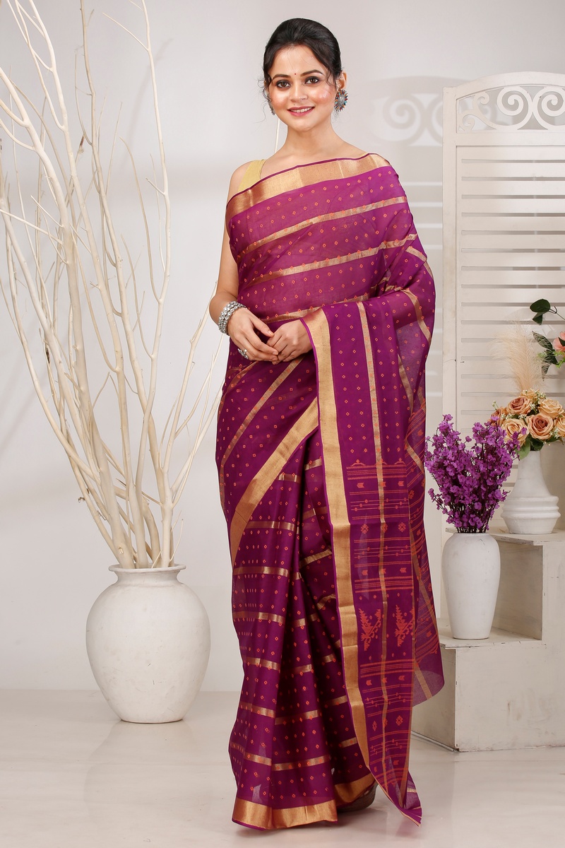 Parpel Pure Cotton Mera Tant Saree (1530)