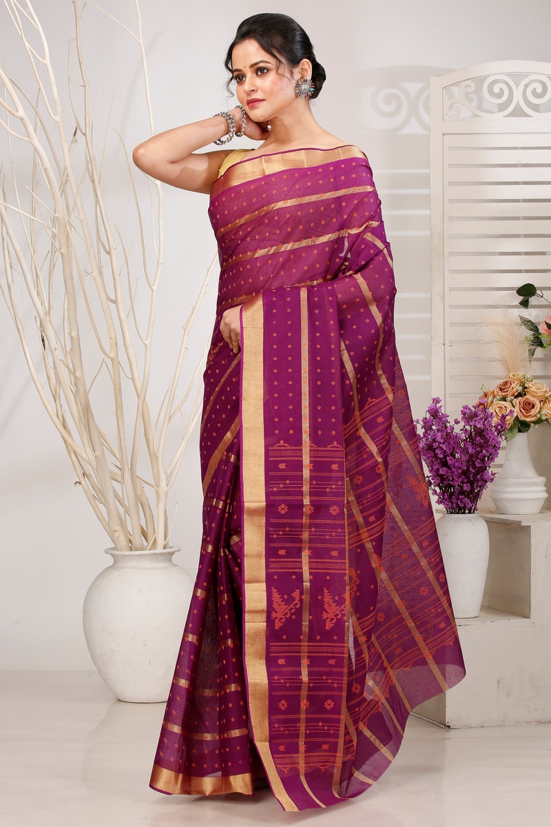 Parpel Pure Cotton Mera Tant Saree (1530)
