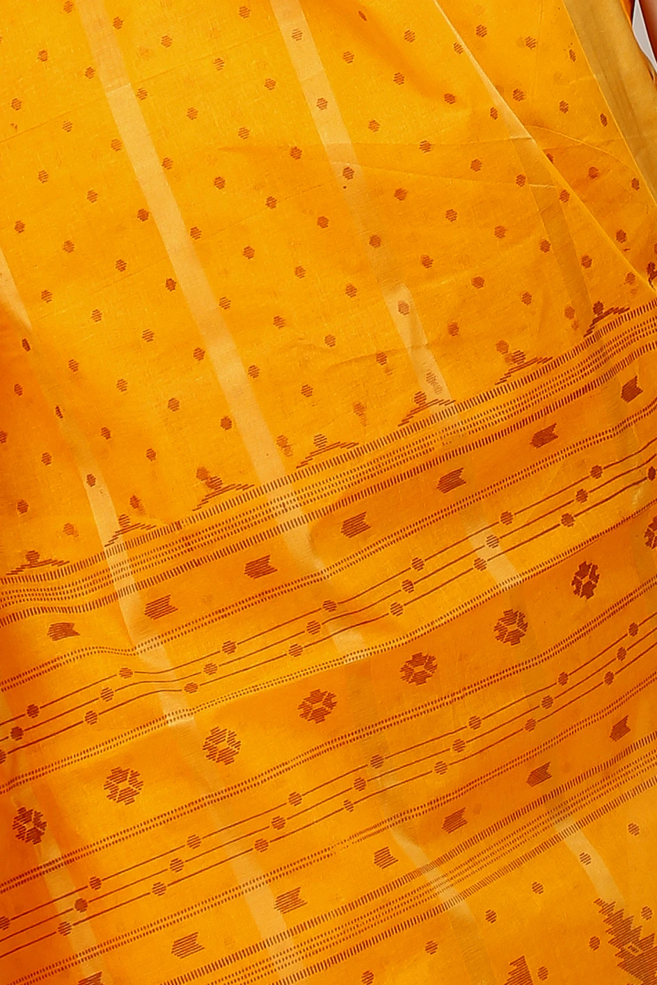 Yellow Pure Cotton Mera Tant Saree (1531)