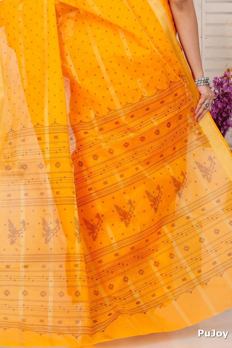 Yellow Pure Cotton Mera Tant Saree (1531)