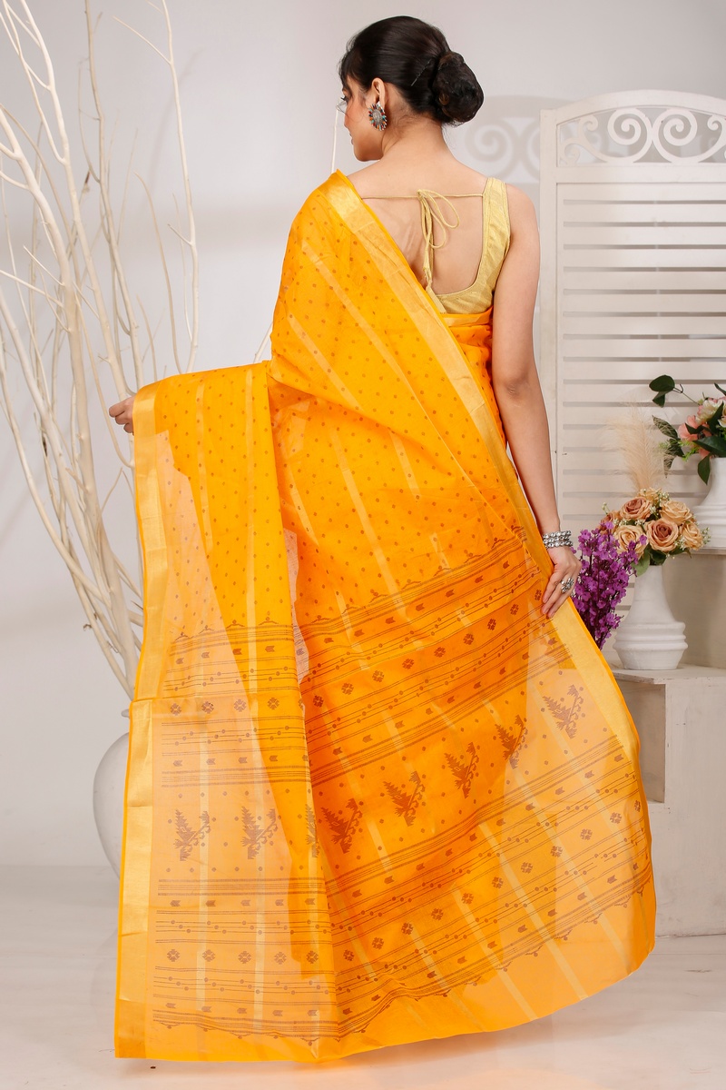 Yellow Pure Cotton Mera Tant Saree (1531)