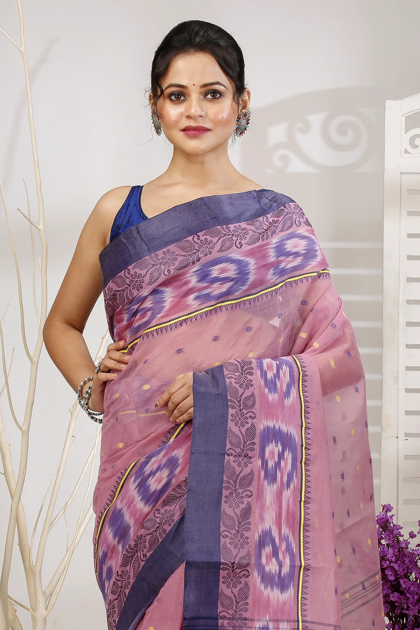 Brown Pure Cotton Moli Tant Saree (1534)
