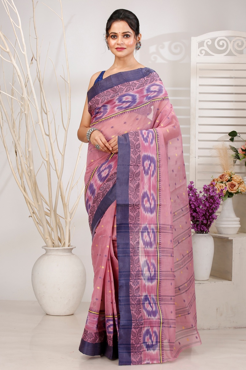 Brown Pure Cotton Moli Tant Saree (1534)