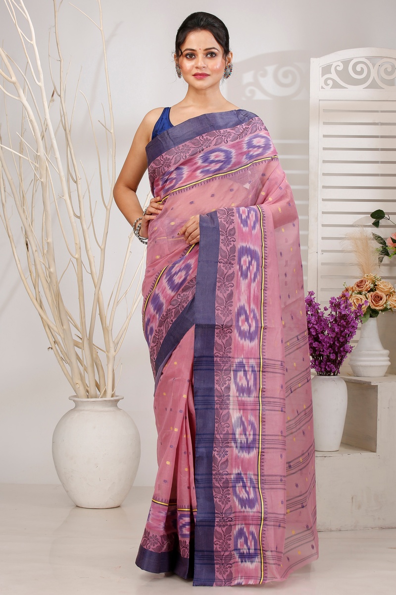Brown Pure Cotton Moli Tant Saree (1534)