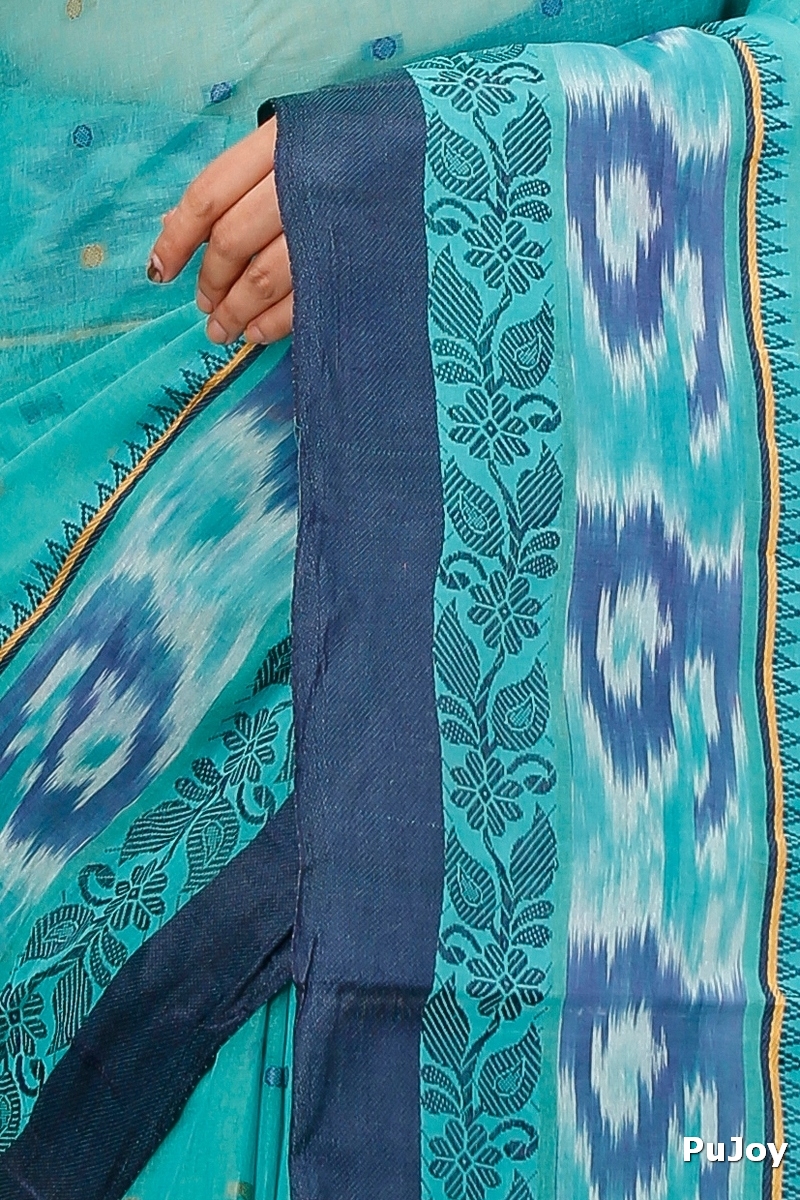 See Green Pure Cotton Moli Tant Saree (1535)
