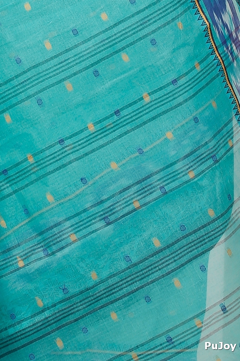See Green Pure Cotton Moli Tant Saree (1535)
