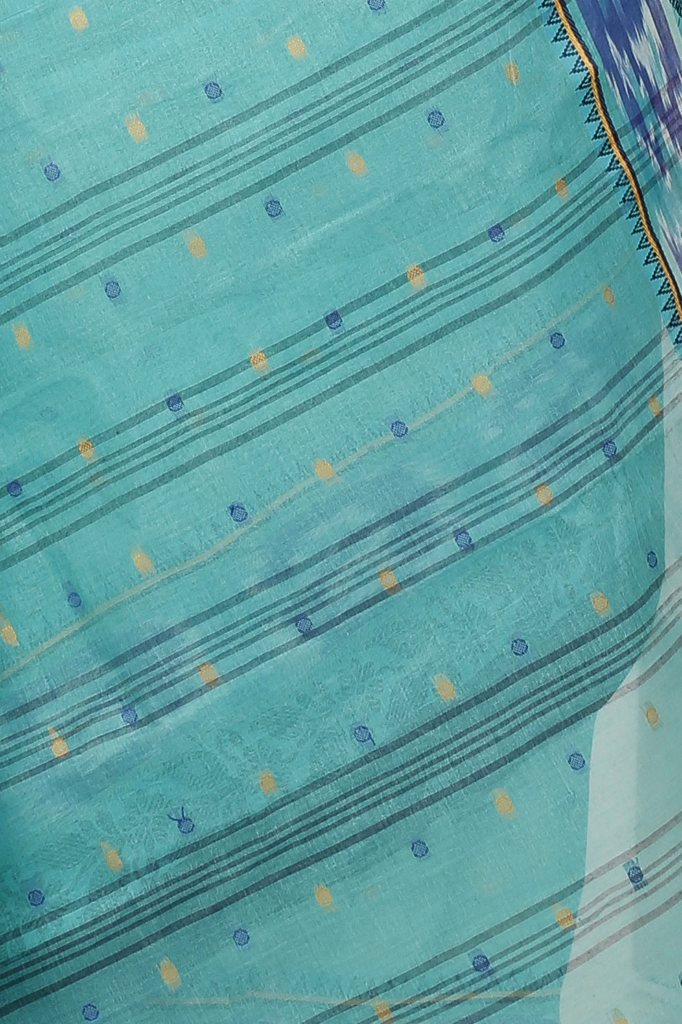 See Green Pure Cotton Moli Tant Saree (1535)
