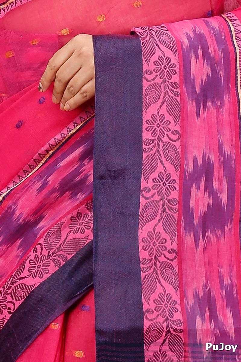 Pink Pure Cotton Moli Tant Saree (1536)