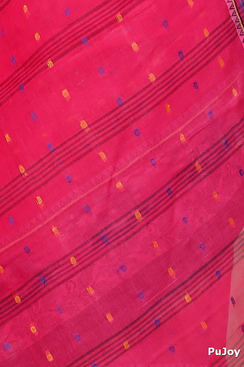 Pink Pure Cotton Moli Tant Saree (1536)