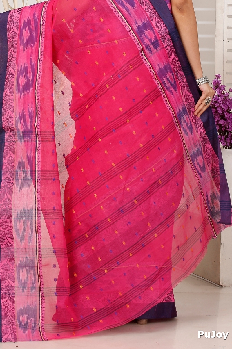 Pink Pure Cotton Moli Tant Saree (1536)