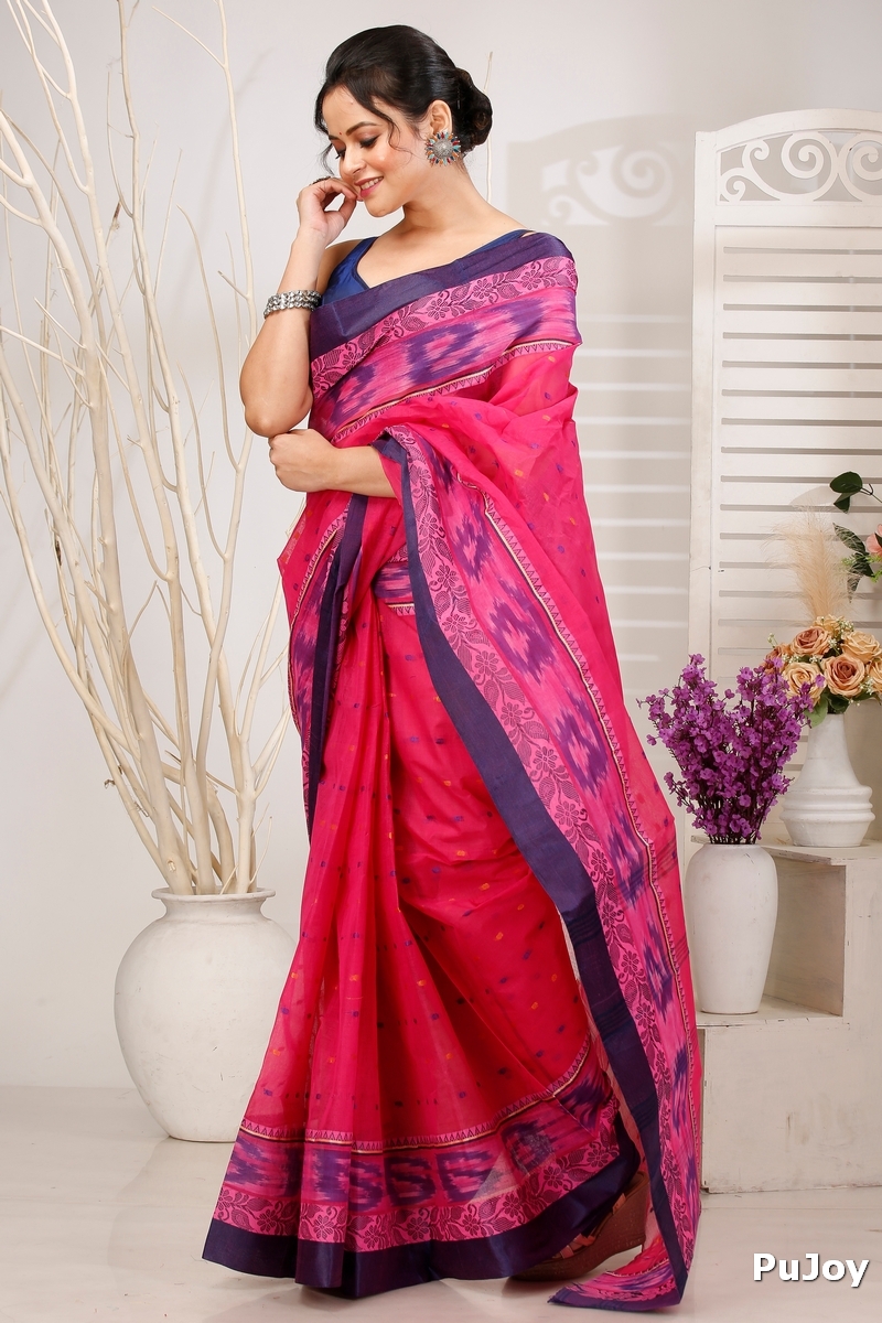 Pink Pure Cotton Moli Tant Saree (1536)