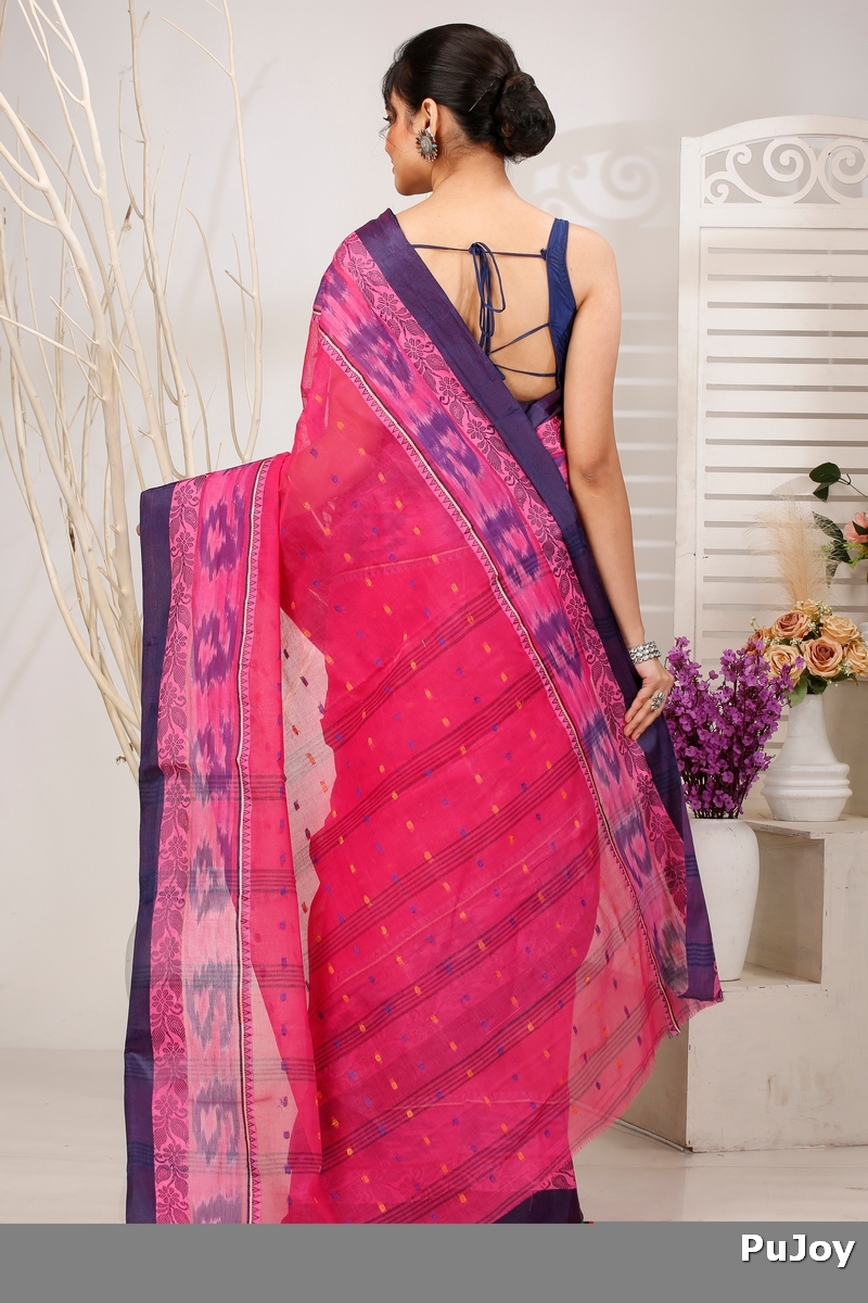 Pink Pure Cotton Moli Tant Saree (1536)