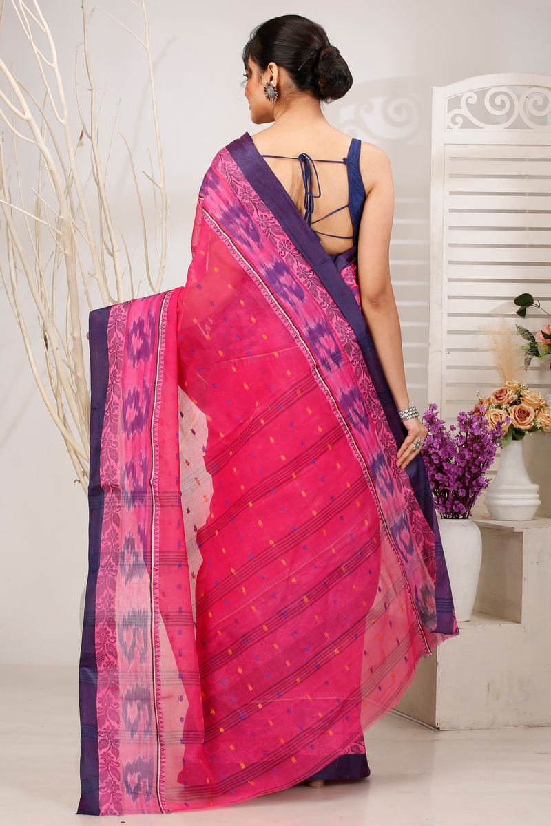 Pink Pure Cotton Moli Tant Saree (1536)
