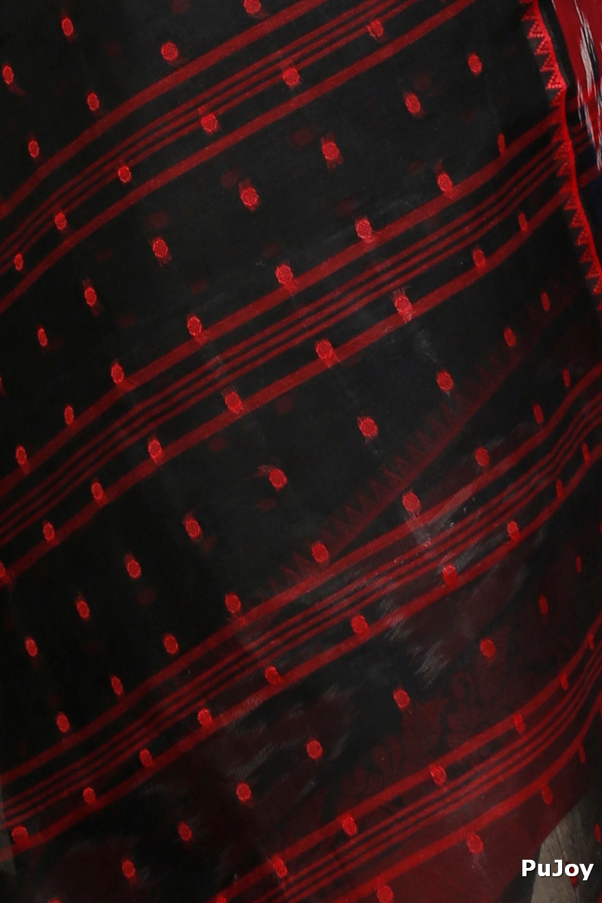 Black Pure Cotton Moli Tant Saree (1537)