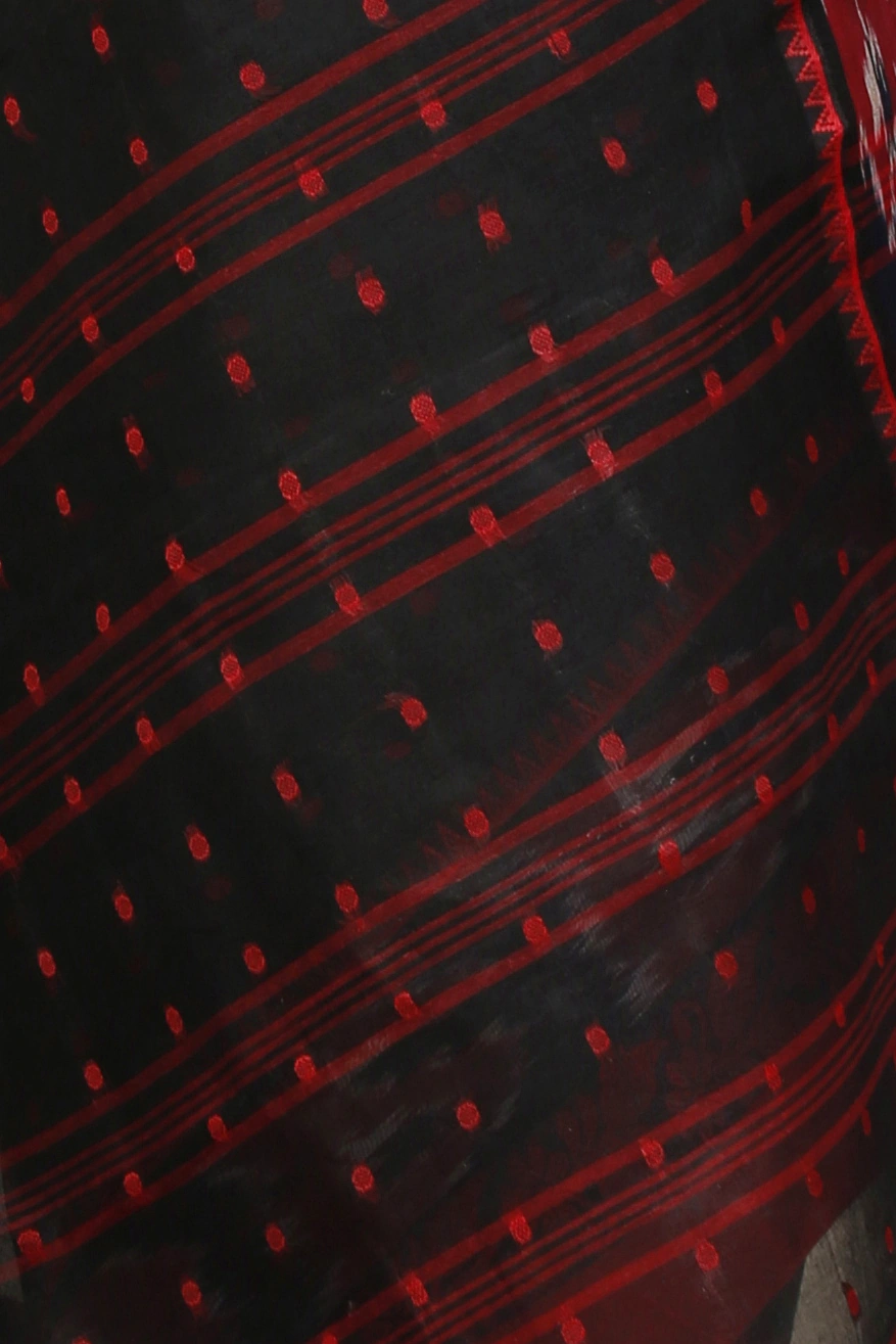Black Pure Cotton Moli Tant Saree (1537)
