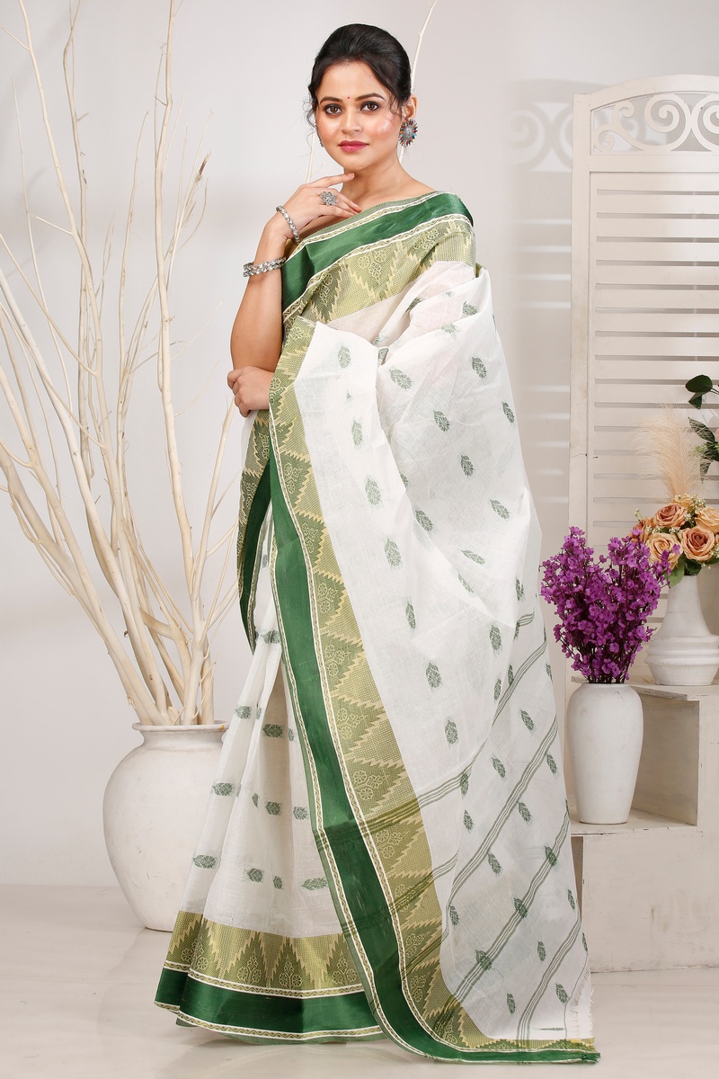 Green Pure Cotton Sadasob Tant Saree (1540)