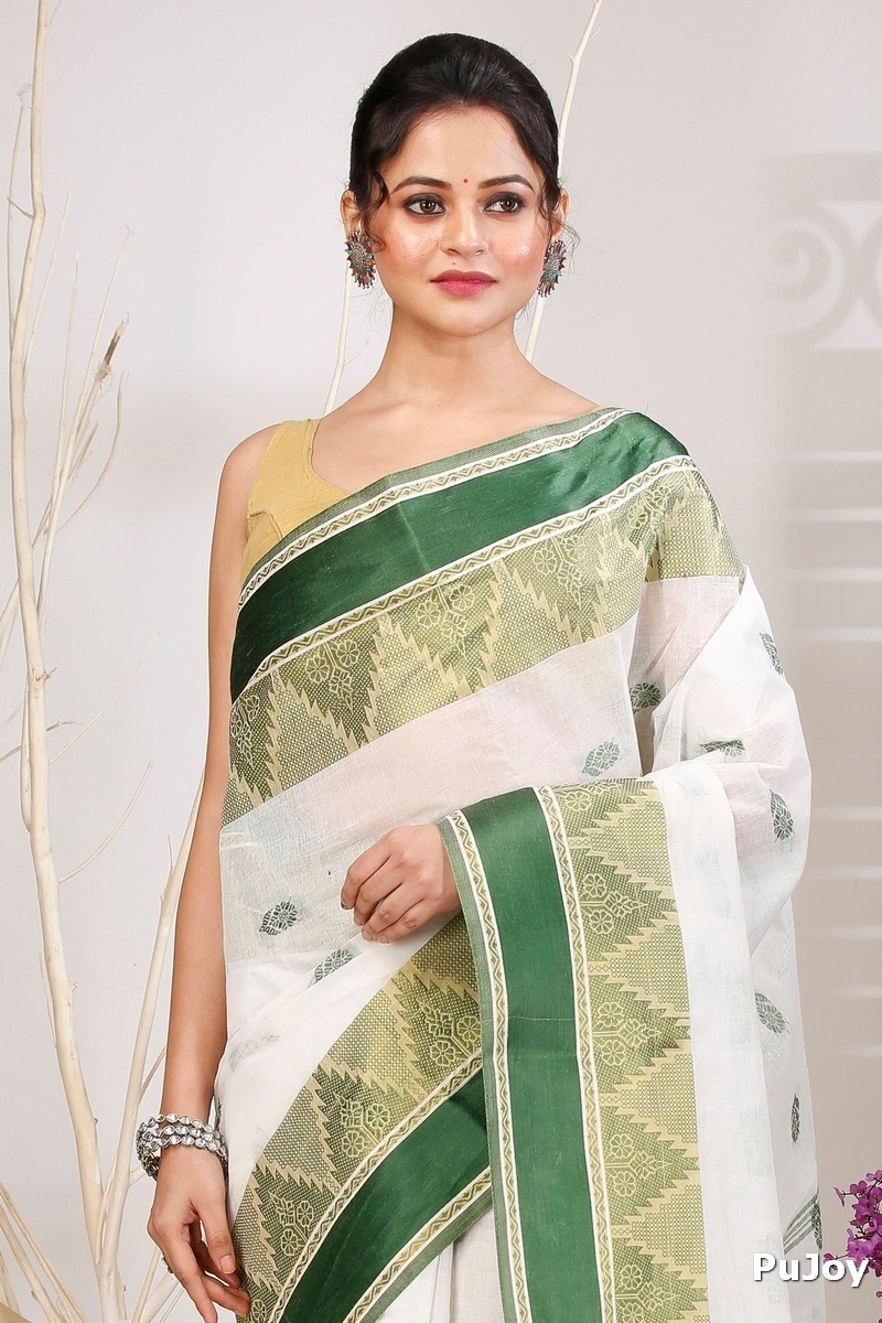 Green Pure Cotton Sadasob Tant Saree (1540)