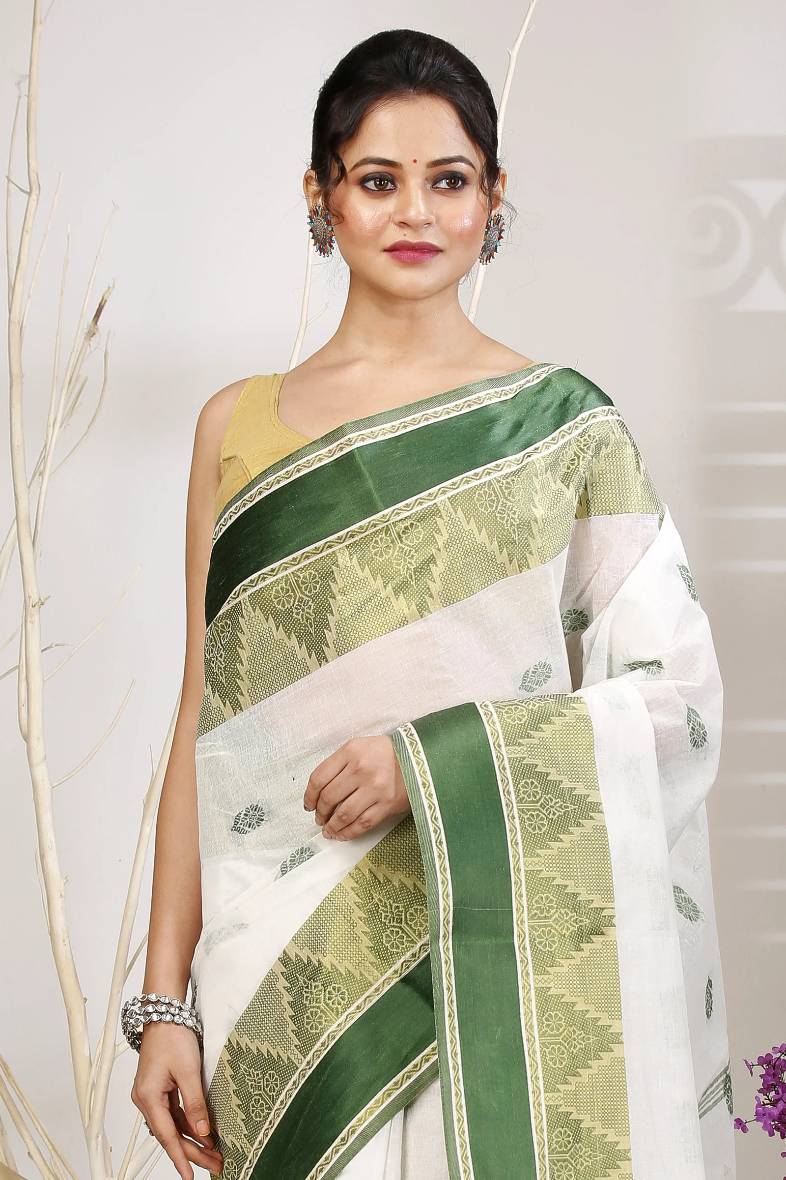 Green Pure Cotton Sadasob Tant Saree (1540)
